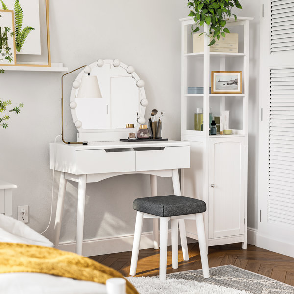 Latitude Run® Gassaway 31.5'' Wide Vanity Set with Stool and Mirror